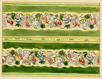 Jean Mary Ogilvie, Vintage Ditsy Flower & Insect Stripe Design – 1930s painting