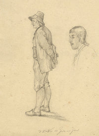 Rhineland Figure Study from Zell (Mosel) – Original 1833 graphite drawing