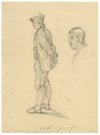 Studio di figura della Renania da Zell (Mosella) – disegno originale a grafite del 1833