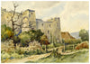 RA Andrew Jones, Castillo de Amberley, West Sussex – acuarela de mediados del siglo XX