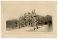 Walter Edwin Law, Pearce Lodge, University Avenue, Glasgow –c.1900 etching print