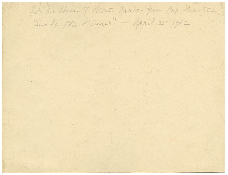 Tête de Chien & Monte Carlo from Cap Martin, Cote d'Azur France–1902 watercolour