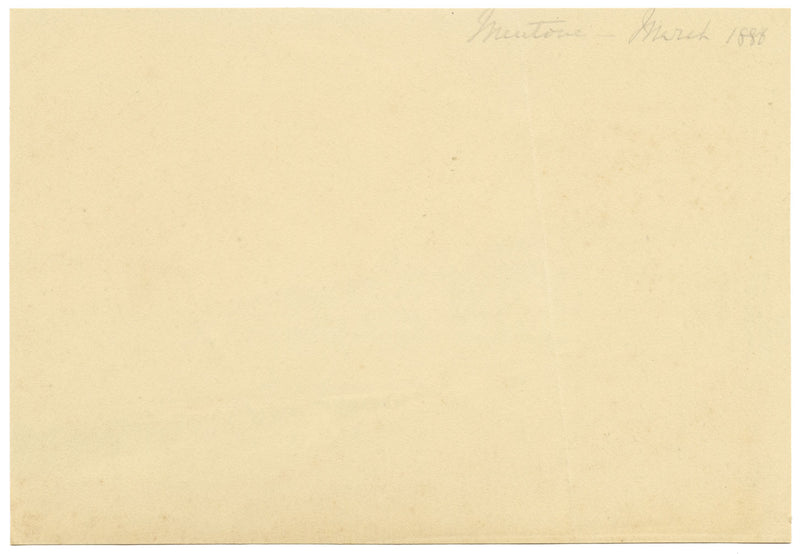 Menton from the Beach, Cote d'Azur, France – 1886 watercolour painting