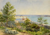 Coast at Antibes, Cote d'Azur, France – c.1880 watercolour painting