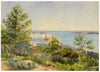 Costa de Antibes, Costa Azul, Francia – acuarela de c.1880