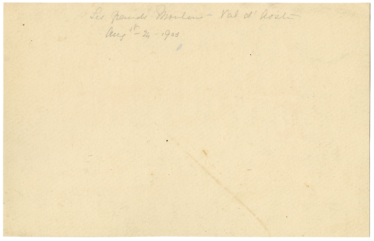 Les Grands Moulins, Val d'Aosta – Original 1903 watercolour painting