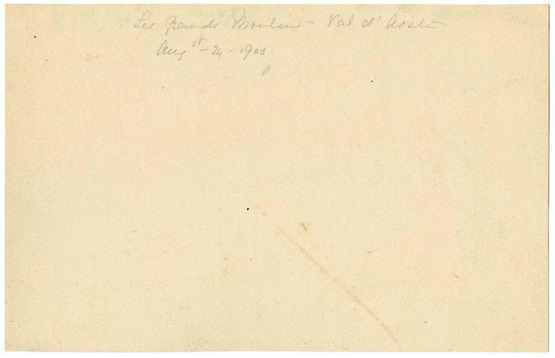 Les Grands Moulins, Val d'Aosta – Original 1903 watercolour painting