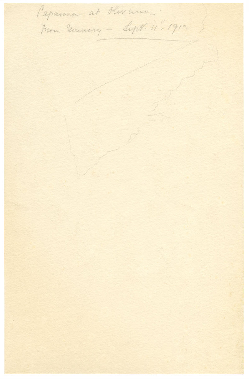 Capanna (Hut) at Olevano, Roman Campagna, Italy – 1910 watercolour painting