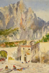 Washing at the Pont Saint-Louis, Menton, Cote d'Azur, France –c.1880 watercolour