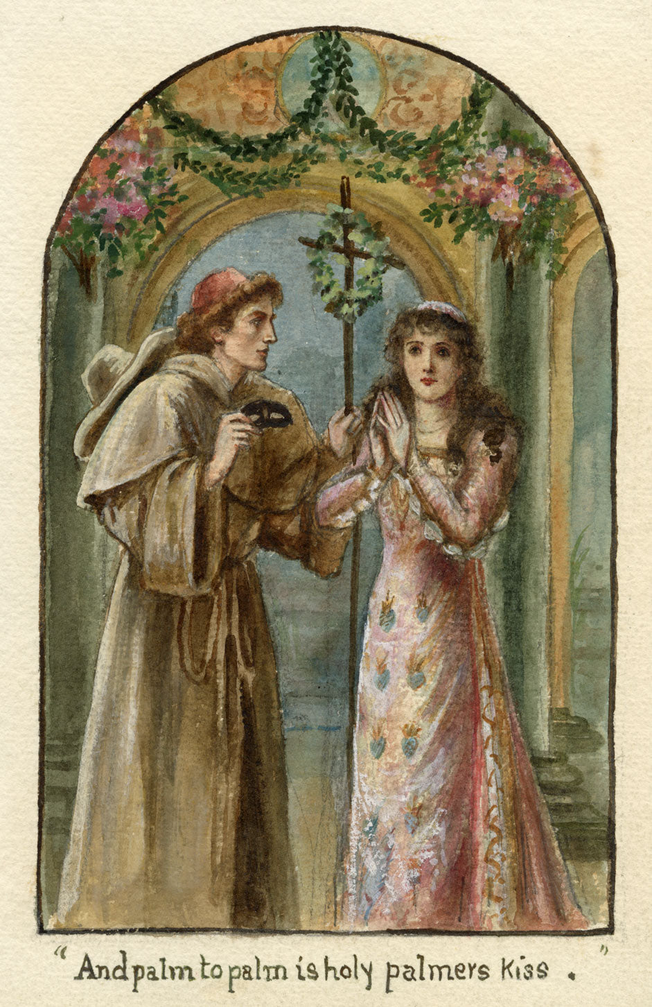 V. Downes, Shakespeare's Romeo & Juliet Palm to Palm – c.1898 watercolour