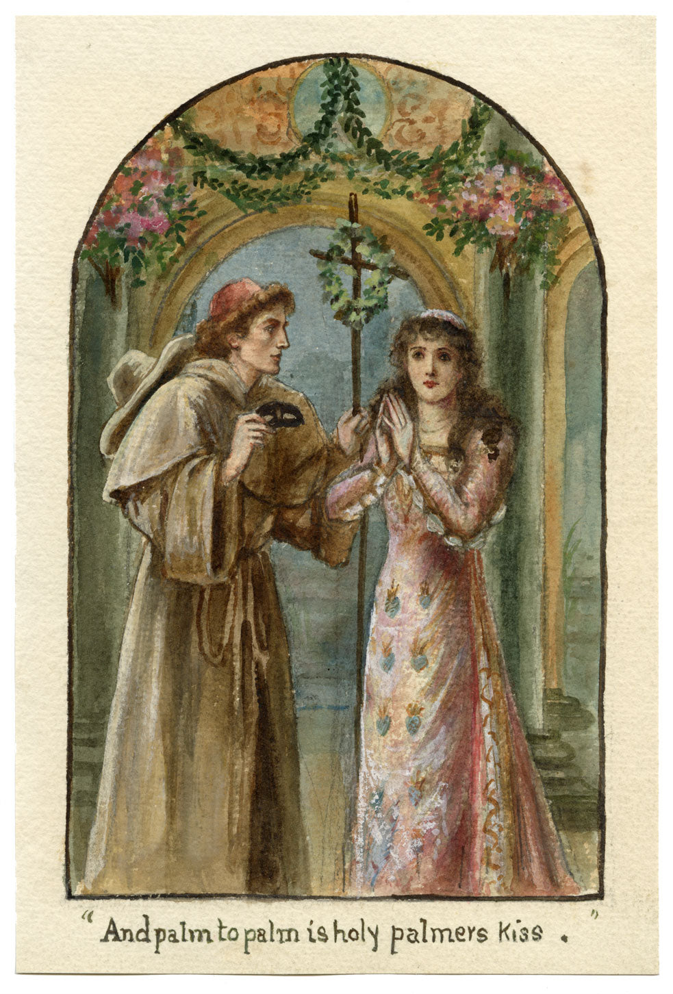 V. Downes, Shakespeare's Romeo & Juliet Palm to Palm – c.1898 watercolour