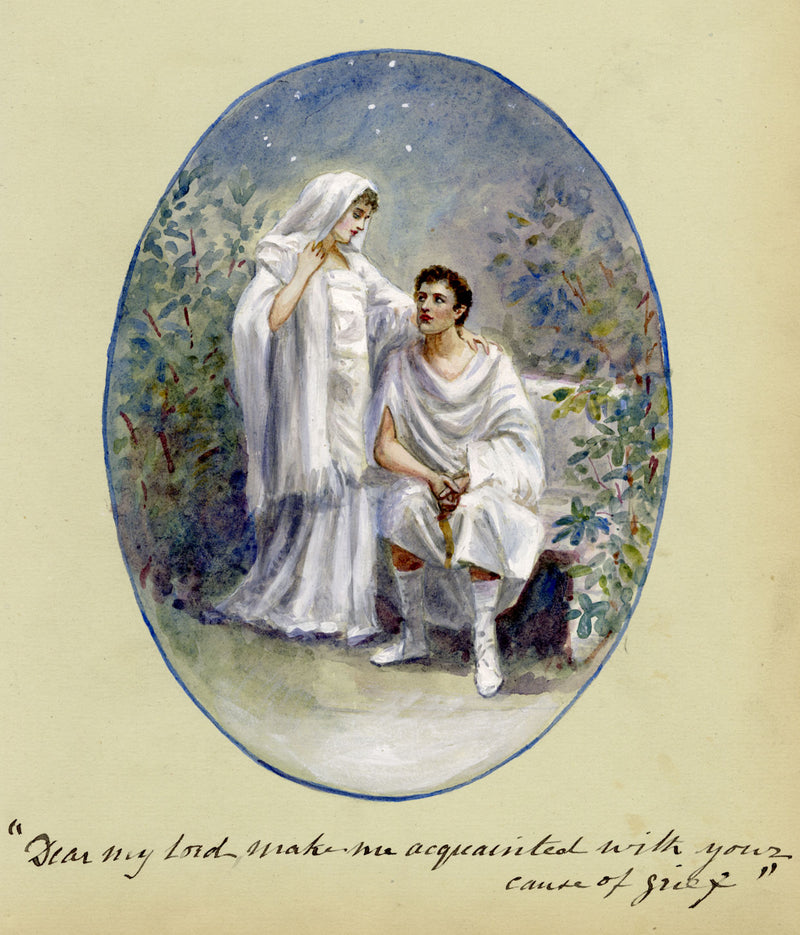 V. Downes, Shakespeare's Portia & Brutus, Julius Caesar – c.1898 watercolour