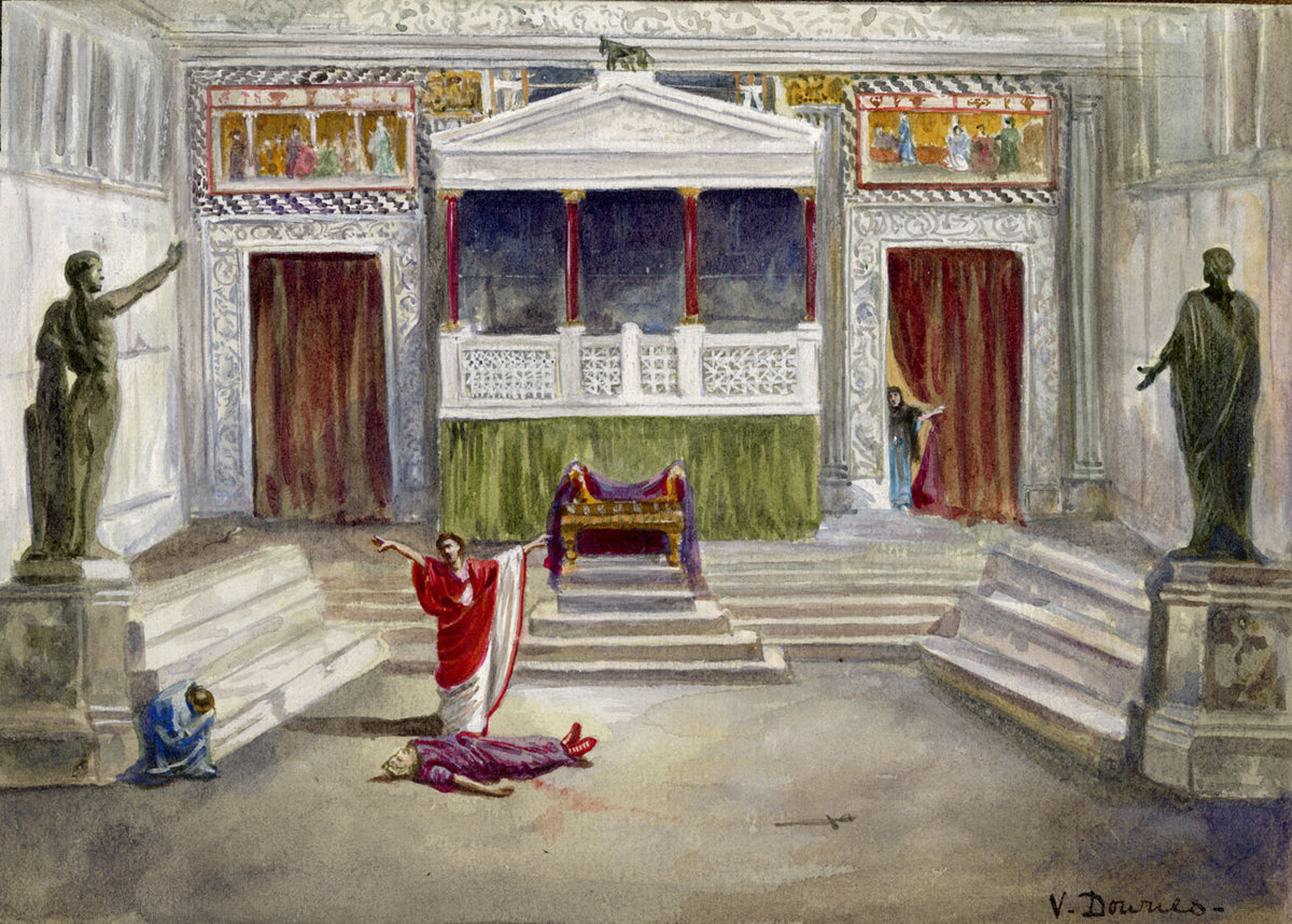 V. Downes, Shakespeare's Julius Caesar Art III – c.1898 watercolour painting