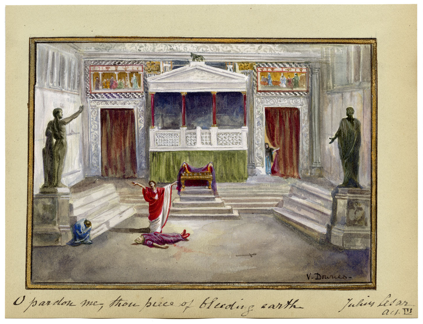 V. Downes, Shakespeare's Julius Caesar Art III – c.1898 watercolour painting