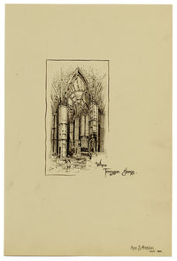 A. Denning, Where Tennyson Sleeps, Poets' Corner Westminster Abbey –1896 drawing