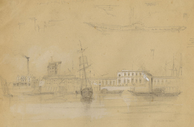Thomas Hosmer Shepherd, Custom House – early 19th-century architectural drawing