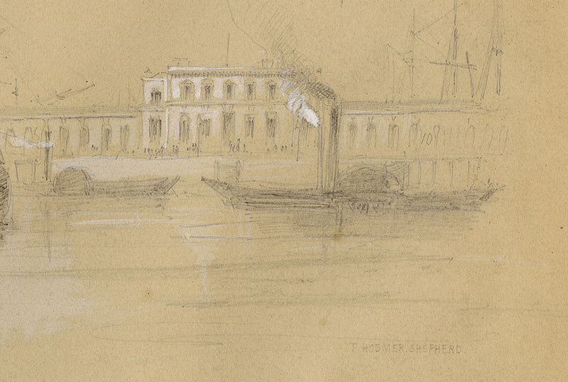 Thomas Hosmer Shepherd, Custom House – early 19th-century architectural drawing