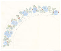 Elaine Williamson, Cerámica Poole, Diseño de flores azules – pintura al gouache de la década de 1980