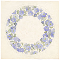 Elaine Williamson, Poole Pottery, Blue Flower Design – acquerello degli anni '80 circa