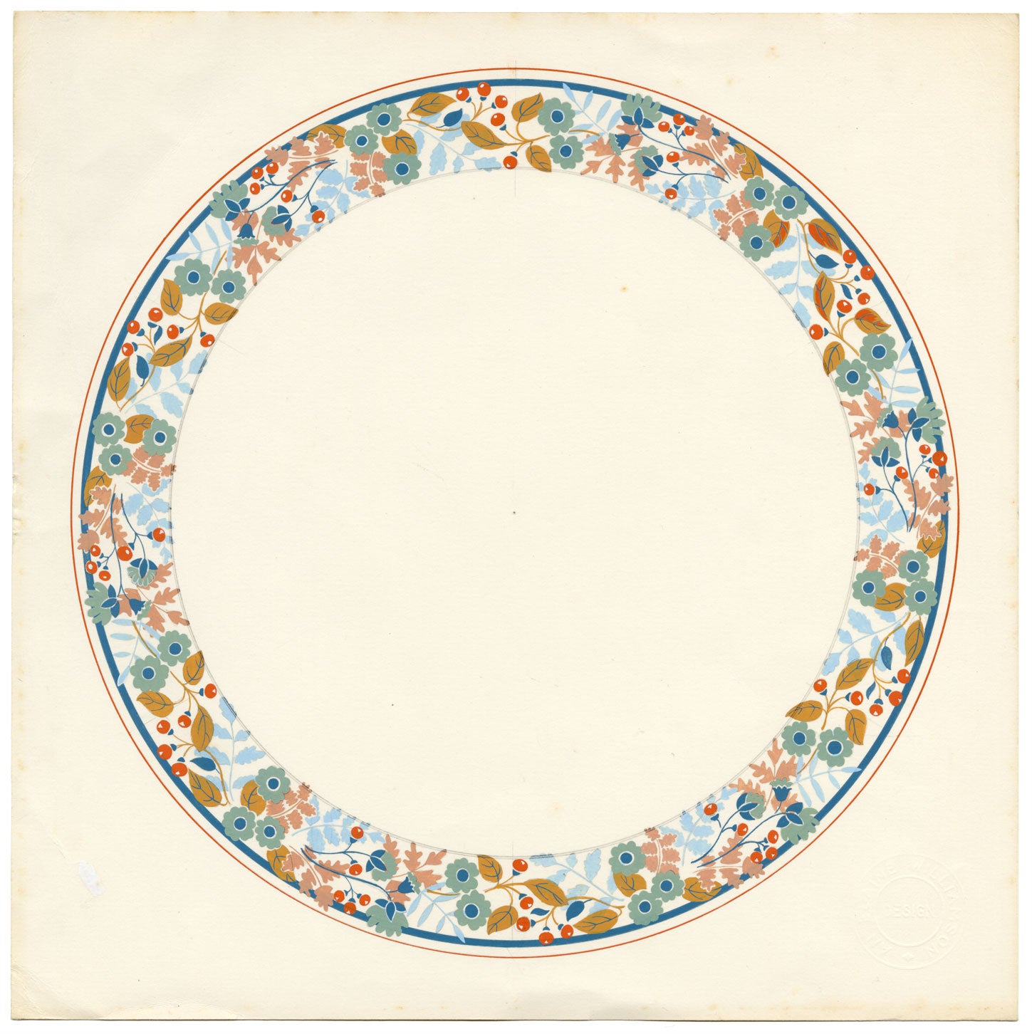 Elaine Williamson, Poole Pottery, Autumn Leaf Design – dipinto a guazzo del 1989