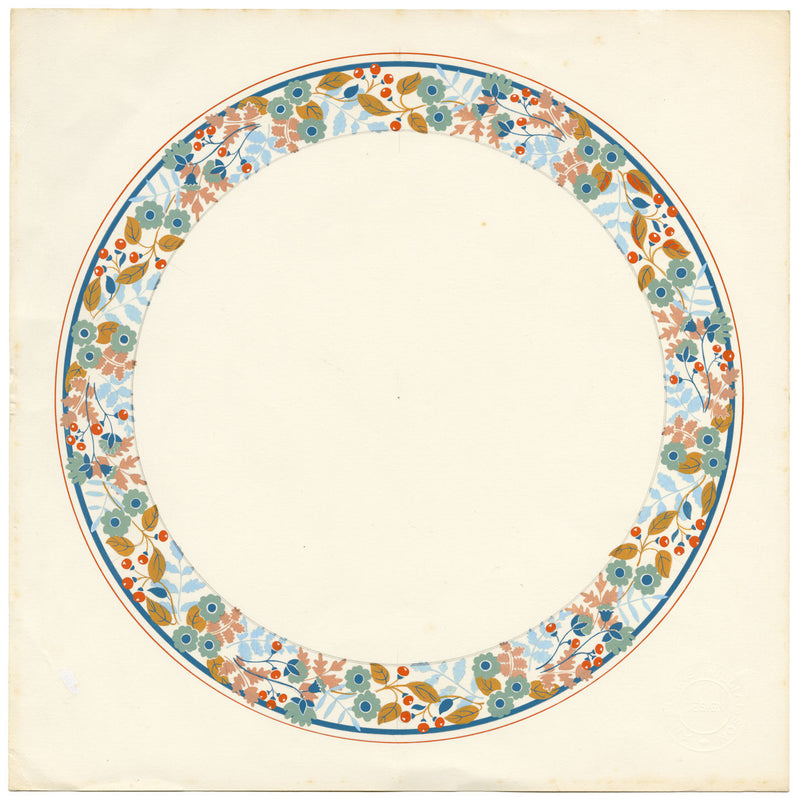 Elaine Williamson, Poole Pottery, Autumn Leaf Design – dipinto a guazzo del 1989