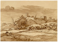 Henry Hemming, Arcadian Landscape after Claude Lorrain – 1840s watercolour