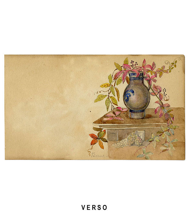 Flor y escarabajo de Orchis Bifolia, Schoneck, Suiza – Acuarela de 1882