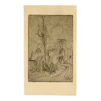 City Walls, Jerusalem – Original late 19th-century etching print