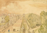 Brussels from the Hotel de Bellevue – early 19th-century watercolour painting