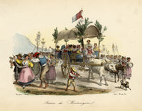 Gaetano Dura, Ritorno da Montevergine – early 19th-century lithograph print