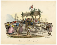 Gaetano Dura, Ritorno da Montevergine – early 19th-century lithograph print