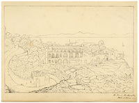 La Piccola Sentinella Hotel, Isola d'Ischia, Italy – 1851 pen & ink drawing