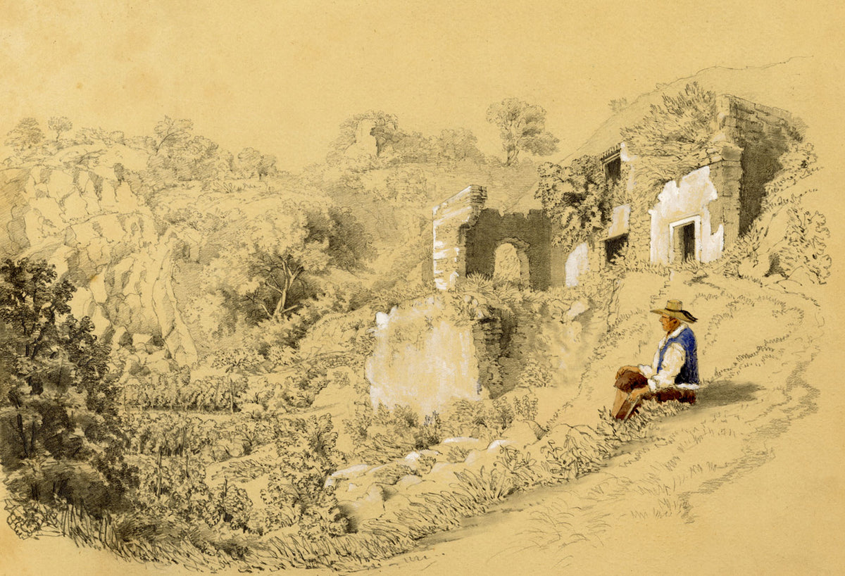 Ruin, Possibly Casamicciola, Isola d'Ischia, Naples – c.1851 graphite drawing
