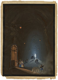 Seguidor de Camillo de Vito, Grotta di Posillipo – pintura gouache de principios del siglo XIX