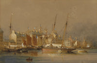 Nicholas Matthew Condy, The Harriet at Cherbourg –early 19th-century watercolour