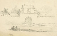 Lucy Sathbury, Walled Garden Gateway – Original 1850 graphite drawing
