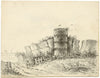 Hannah Smith, Coastal Ruin in Miniature – Original 1850 graphite drawing