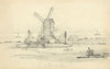 Elizabeth Williams, Great Yarmouth North Denes Postmill –c.1830 graphite drawing