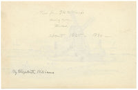 Elizabeth Williams, Great Yarmouth North Denes Postmill – dibujo a grafito de c.1830