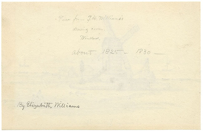 Elizabeth Williams, Great Yarmouth North Denes Postmill – dibujo a grafito de c.1830