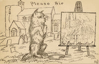 M.F., Begging Dog 'Pro Rege Mendico' – Original late 19th-century wood engraving