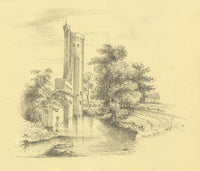 Caister Castle near Great Yarmouth, Norfolk – Original 1839 graphite drawing