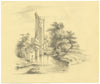 Caister Castle near Great Yarmouth, Norfolk – Original 1839 graphite drawing