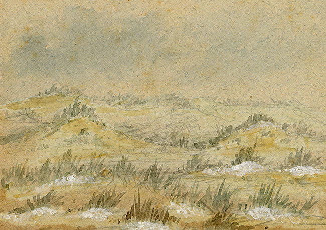 V.S. Satterthwaite, Sandhills at Southport beyond Birkdale – 1880s watercolour
