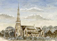 V.S. Satterthwaite, St Peter's Church, Bournemouth – 1880s watercolour painting