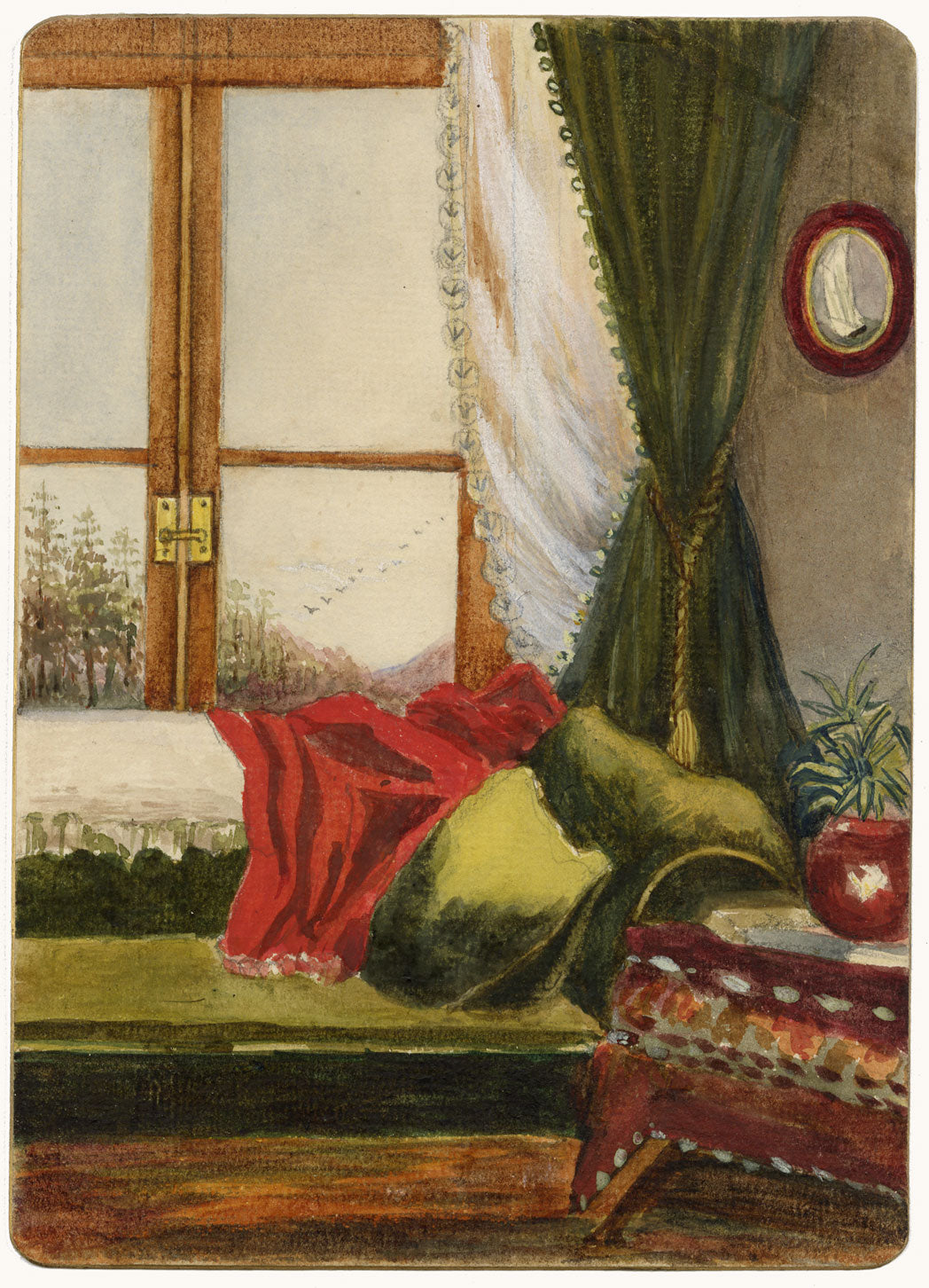 V.S. Satterthwaite, Interior, Dalton Hall, Burton-in-Kendal – c.1872 watercolour