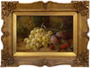 George Clare, Still Life with Grapes, Damsons & Raspberries – 1880s oil painting