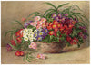 Annie L. Pressland, Primrose Flowers in a Basket – c.1920s watercolour painting