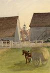 Jane D. Harvey, Hay Cart at Ingatestone Hall, Essex – c.1864 watercolour