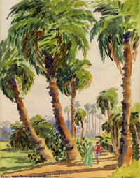 Albert Frankel, Palms near Ramakristapuram Crossing, India –early C20th painting